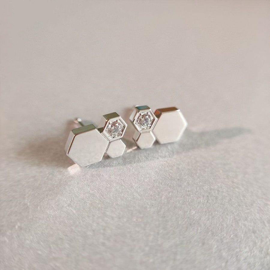 [Love Aura]BEE LOVE SILVER DIAMOND EARRINGS
