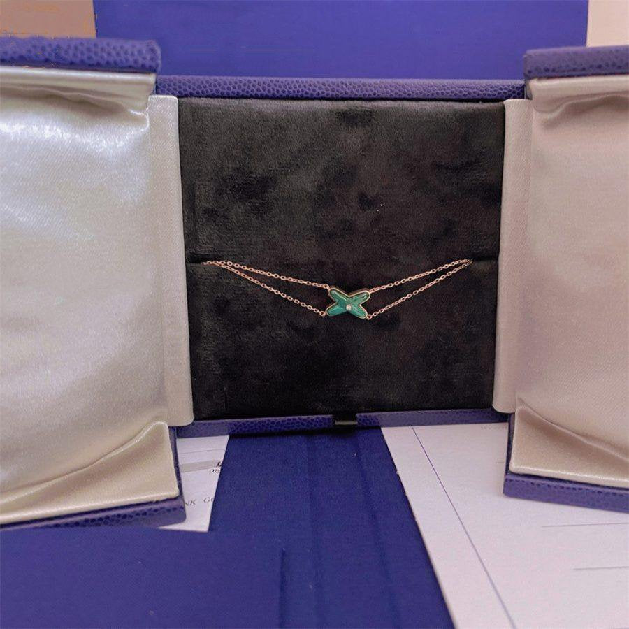 [Love Aura]JEUX BRACELET MALACHITE PINK GOLD 1 DIAMOND