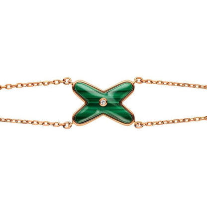[Love Aura]JEUX BRACELET MALACHITE PINK GOLD 1 DIAMOND