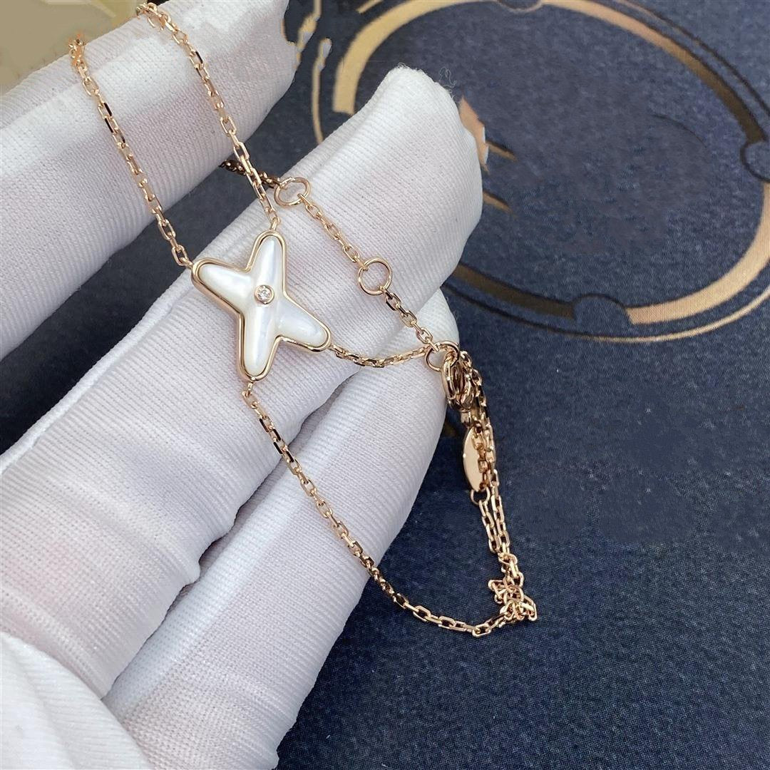 [Love Aura]JEUX BRACELET WHITE MOP PINK GOLD 1 DIAMOND