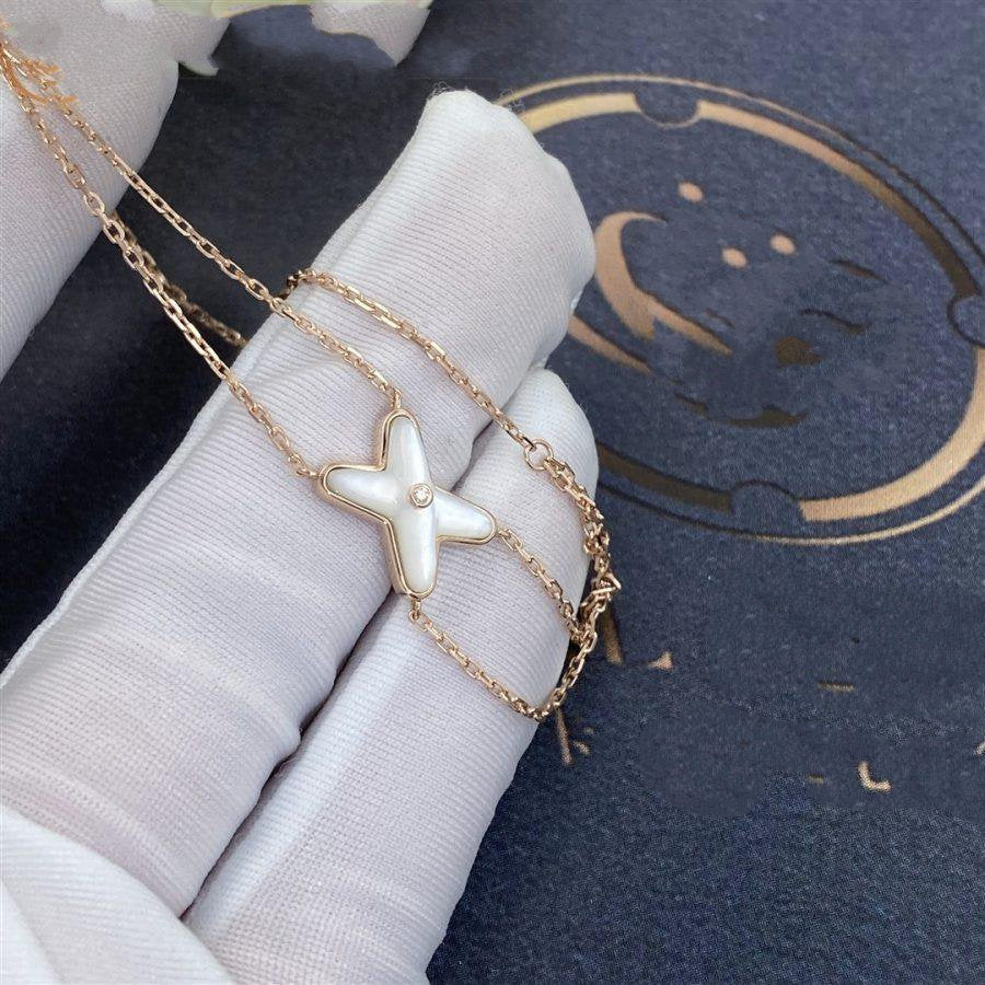 [Love Aura]JEUX BRACELET WHITE MOP PINK GOLD 1 DIAMOND