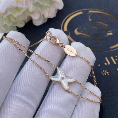 [Love Aura]JEUX BRACELET WHITE MOP PINK GOLD 1 DIAMOND