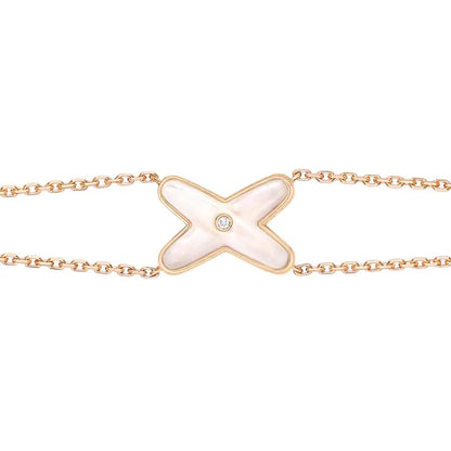 [Love Aura]JEUX BRACELET WHITE MOP PINK GOLD 1 DIAMOND