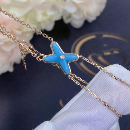 [Love Aura]JEUX BRACELET TURQUOISE PINK GOLD 1 DIAMOND