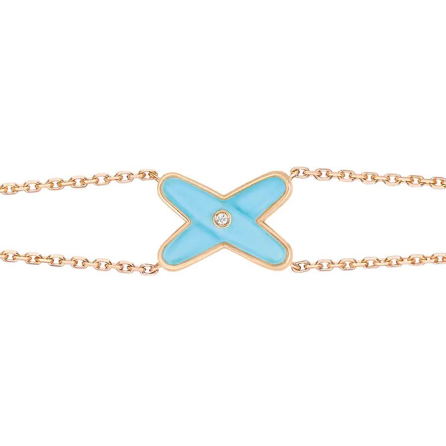 [Love Aura]JEUX BRACELET TURQUOISE PINK GOLD 1 DIAMOND