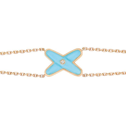 [Love Aura]JEUX BRACELET TURQUOISE PINK GOLD 1 DIAMOND