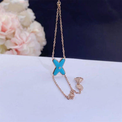 [Love Aura]JEUX BRACELET TURQUOISE PINK GOLD 1 DIAMOND