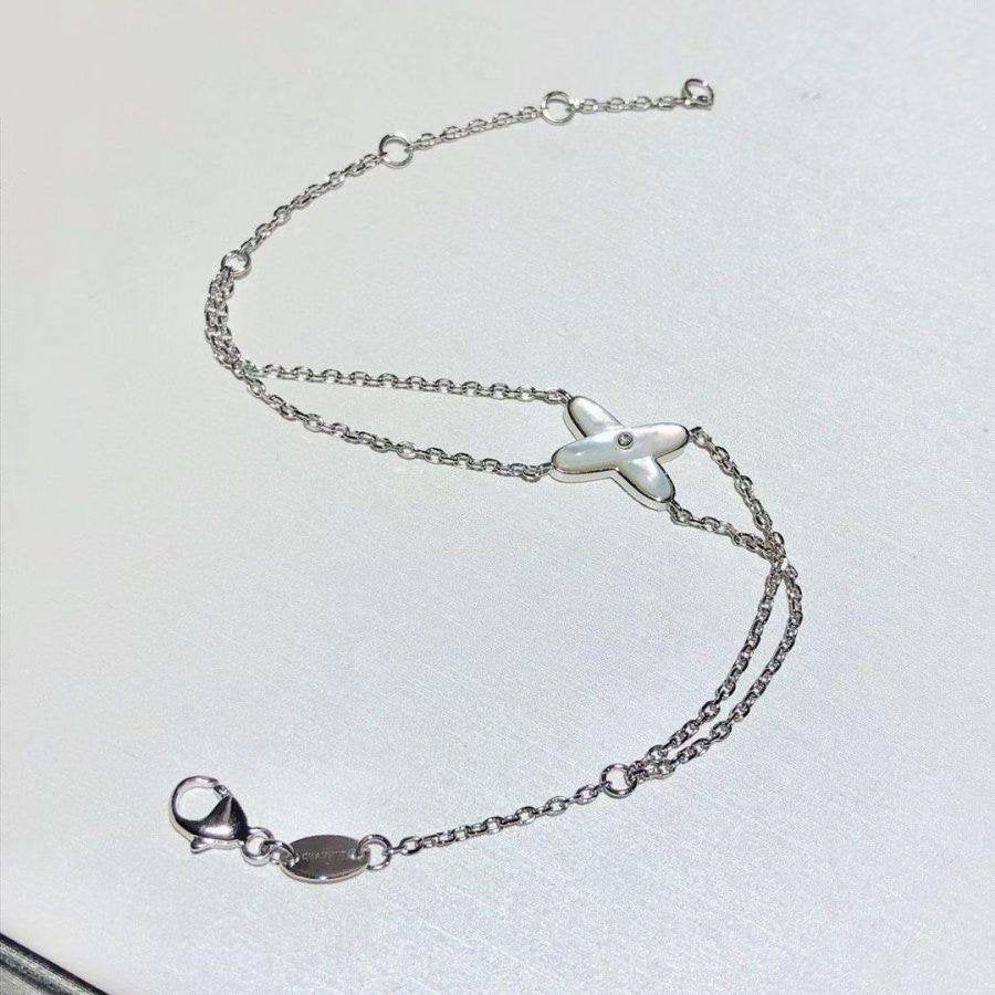 [Love Aura]JEUX BRACELET WHITE MOP SILVER 1 DIAMOND