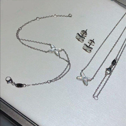 [Love Aura]JEUX BRACELET WHITE MOP SILVER 1 DIAMOND