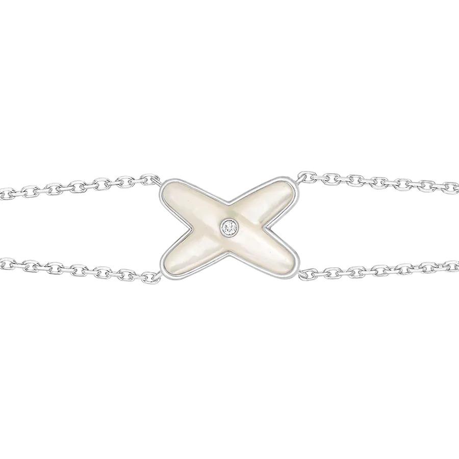 [Love Aura]JEUX BRACELET WHITE MOP SILVER 1 DIAMOND