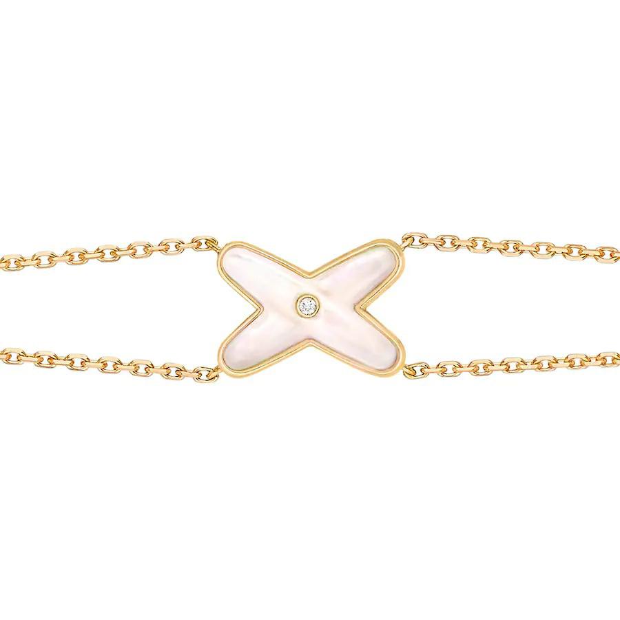 [Love Aura]JEUX BRACELET WHITE MOP GOLD 1 DIAMOND