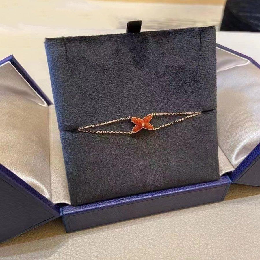 [Love Aura]JEUX BRACELET CARNELIAN PINK GOLD 1 DIAMOND