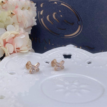 [Love Aura]JEUX DE PINK GOLD DIAMOND EARRINGS