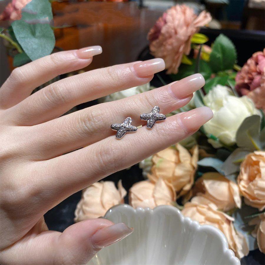 [Love Aura]JEUX DE SILVER DIAMOND EARRINGS