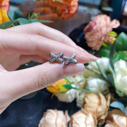 [Love Aura]JEUX DE SILVER DIAMOND EARRINGS