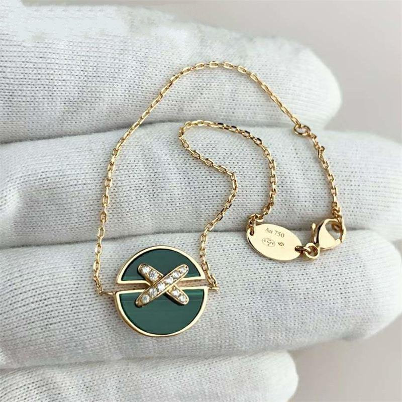 [Love Aura]JEUX DE BRACELET MALACHITE PINK GOLD DIAMONDS