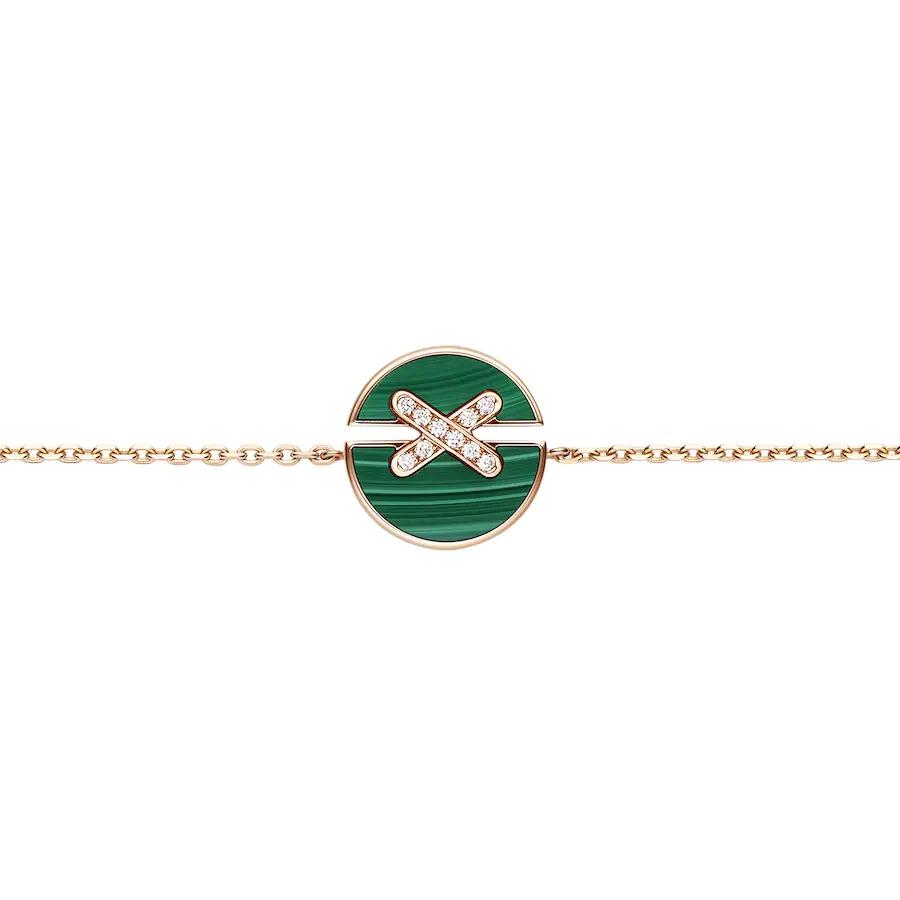 [Love Aura]JEUX DE BRACELET MALACHITE PINK GOLD DIAMONDS
