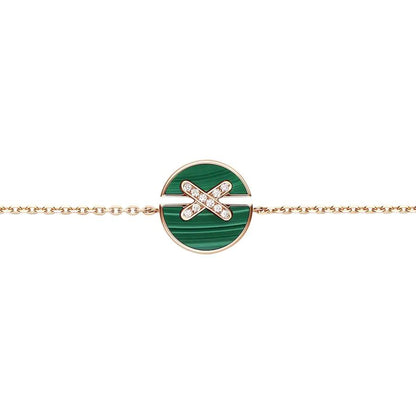 [Love Aura]JEUX DE BRACELET MALACHITE PINK GOLD DIAMONDS
