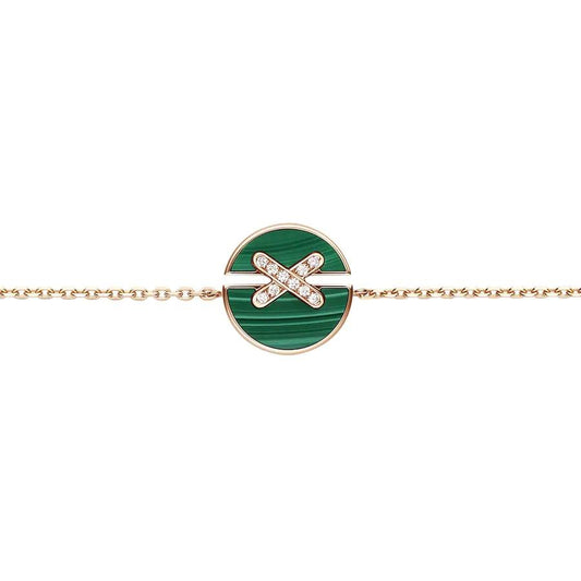 [Love Aura]JEUX DE BRACELET MALACHITE PINK GOLD DIAMONDS