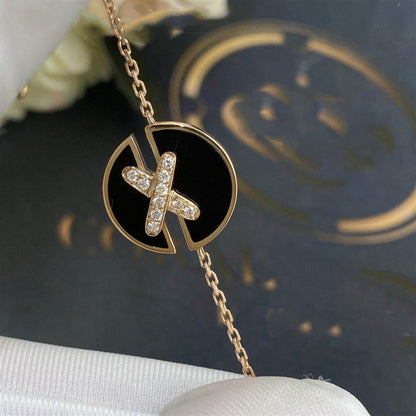 [Love Aura]JEUX DE BRACELET ONYX PINK GOLD DIAMOND