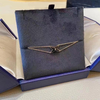 [Love Aura]JEUX BRACELET ONYX PINK GOLD 1 DIAMOND