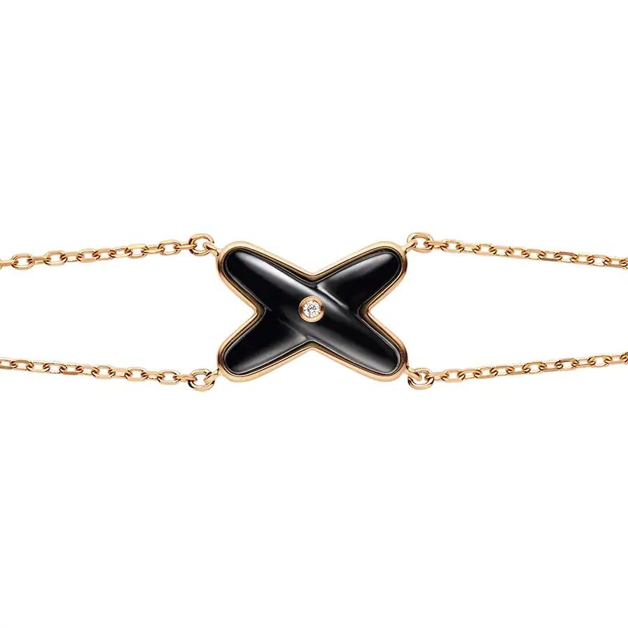 [Love Aura]JEUX BRACELET ONYX PINK GOLD 1 DIAMOND