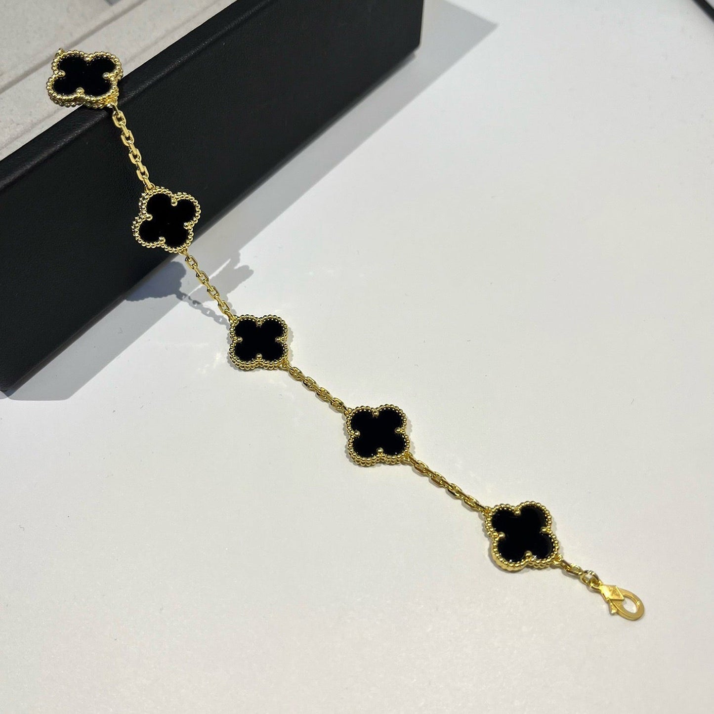[Love Aura]CLOVER  5 MOTIFS BLACK ONYX BRACELET