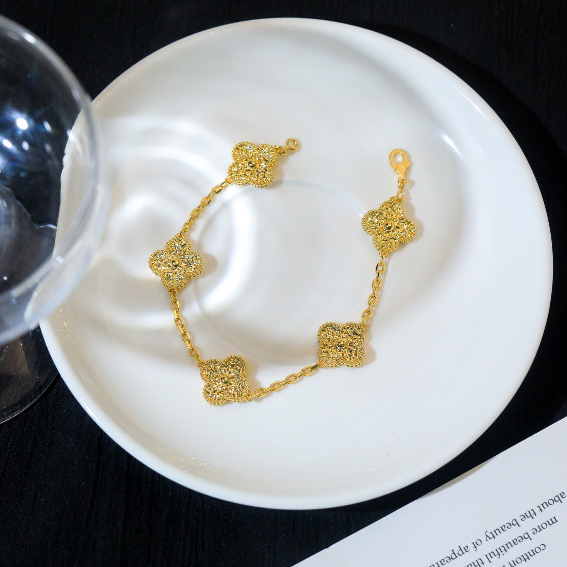 [Love Aura]CLOVER 5 MOTIFS BRONZING BRACELET