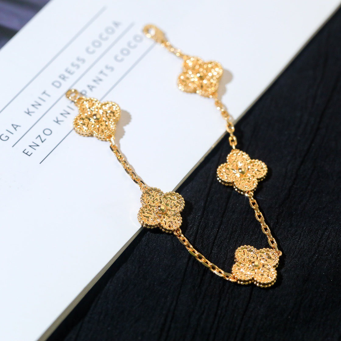 [Love Aura]CLOVER 5 MOTIFS BRONZING BRACELET