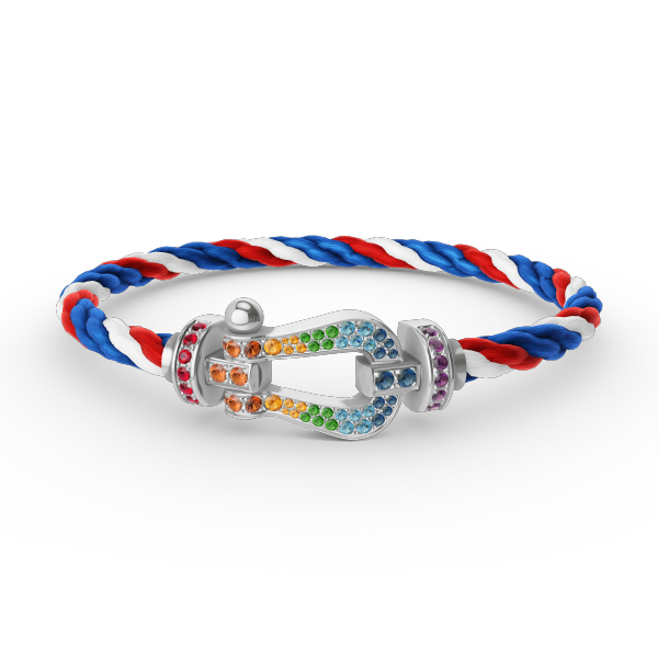 [Love Aura]FORC LARGE HORSESHOE  COLORED DIAMOND BRACELET SILVER