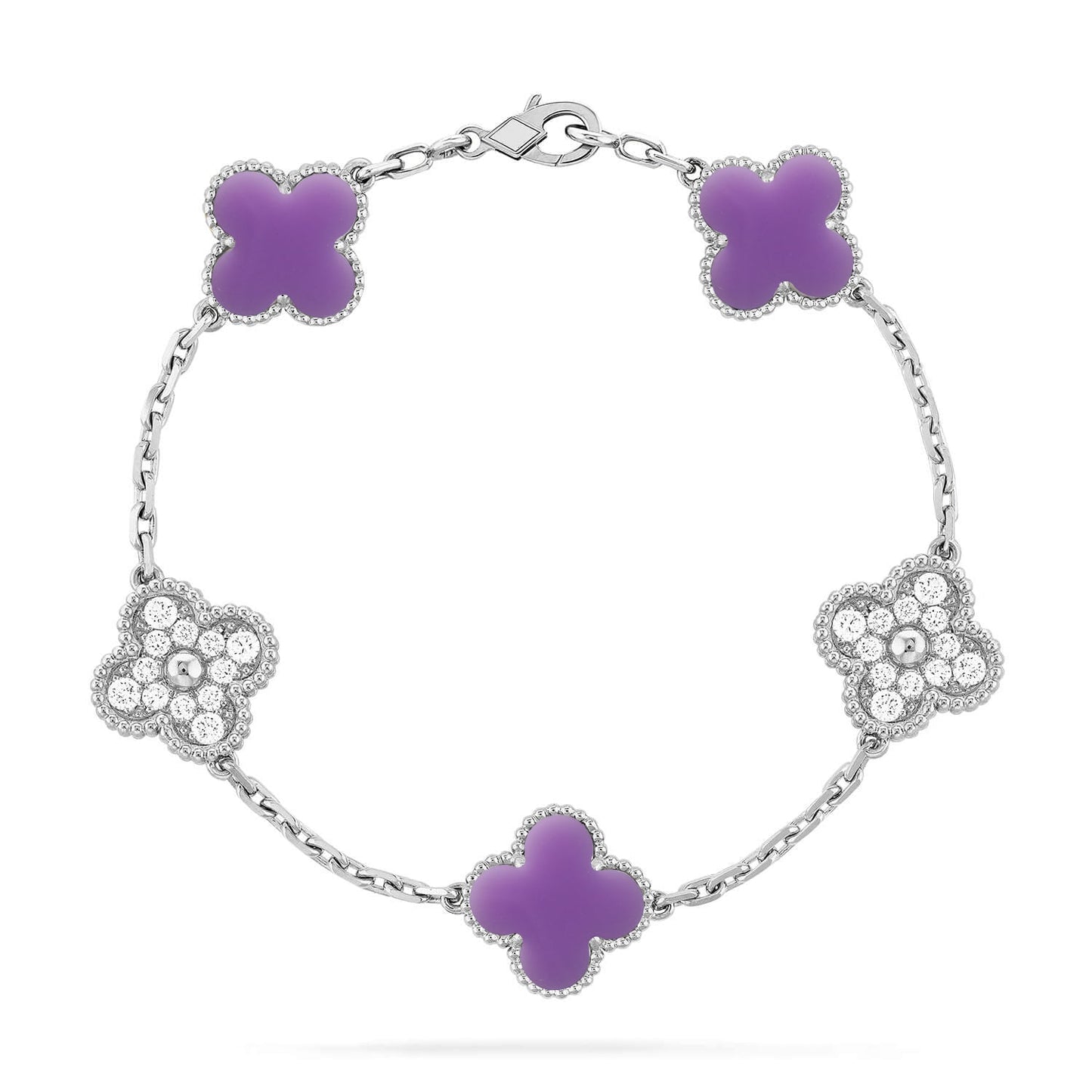 [Love Aura]CLOVER 5 MOTIF LIGHT PURPLE BRACELET COLLECTION
