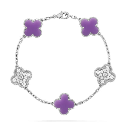 [Love Aura]CLOVER 5 MOTIF LIGHT PURPLE BRACELET COLLECTION