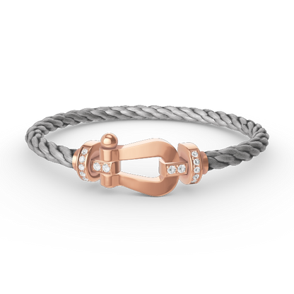 [Love Aura]FORCE LARGE HORSESHOE HALF DIAMOND BRACELET ROSE GOLD