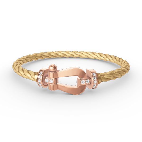 [Love Aura]FORCE LARGE HORSESHOE HALF DIAMOND BRACELET ROSE GOLD