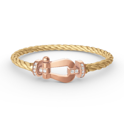 [Love Aura]FORCE LARGE HORSESHOE HALF DIAMOND BRACELET ROSE GOLD