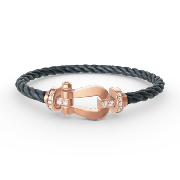 [Love Aura]FORCE LARGE HORSESHOE HALF DIAMOND BRACELET ROSE GOLD