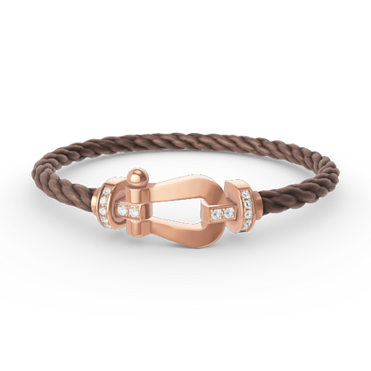 [Love Aura]FORCE LARGE HORSESHOE HALF DIAMOND BRACELET ROSE GOLD