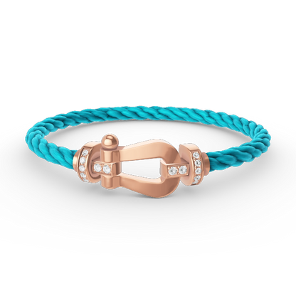 [Love Aura]FORCE LARGE HORSESHOE HALF DIAMOND BRACELET ROSE GOLD