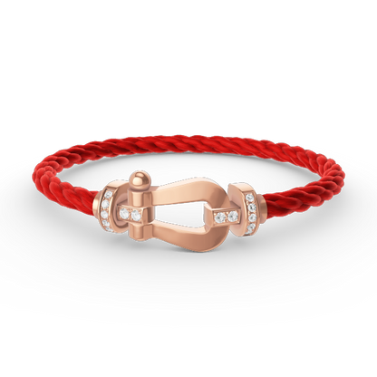 [Love Aura]FORCE LARGE HORSESHOE HALF DIAMOND BRACELET ROSE GOLD