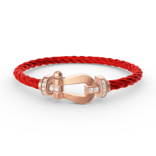 [Love Aura]FORCE LARGE HORSESHOE HALF DIAMOND BRACELET ROSE GOLD