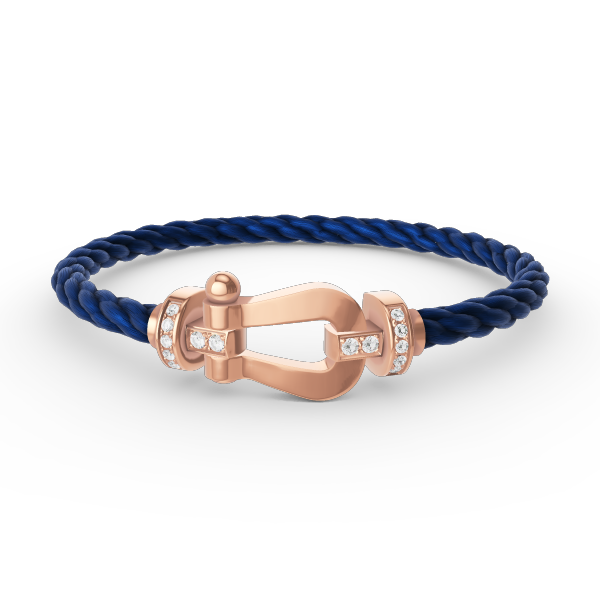 [Love Aura]FORCE LARGE HORSESHOE HALF DIAMOND BRACELET ROSE GOLD