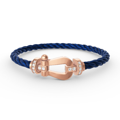 [Love Aura]FORCE LARGE HORSESHOE HALF DIAMOND BRACELET ROSE GOLD