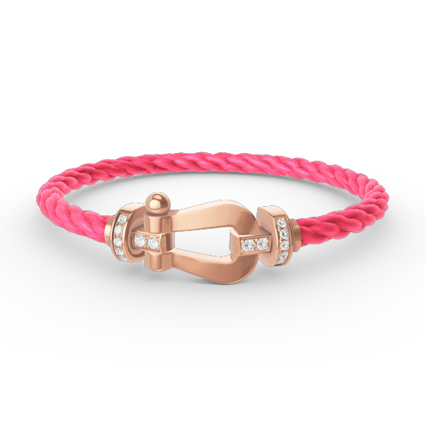 [Love Aura]FORCE LARGE HORSESHOE HALF DIAMOND BRACELET ROSE GOLD