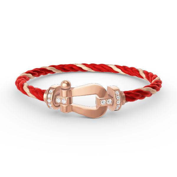 [Love Aura]FORCE LARGE HORSESHOE HALF DIAMOND BRACELET ROSE GOLD