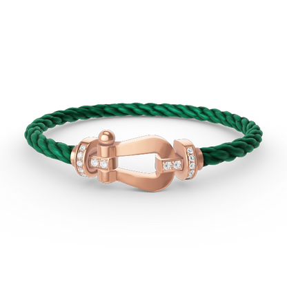 [Love Aura]FORCE LARGE HORSESHOE HALF DIAMOND BRACELET ROSE GOLD