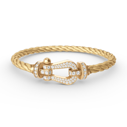 [Love Aura]FORCE LARGE HORSESHOE FULL DIAMOND BRACELET GOLD
