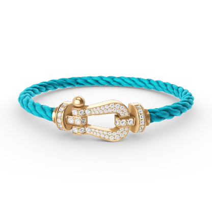 [Love Aura]FORCE LARGE HORSESHOE FULL DIAMOND BRACELET GOLD