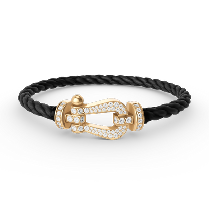 [Love Aura]FORCE LARGE HORSESHOE FULL DIAMOND BRACELET GOLD