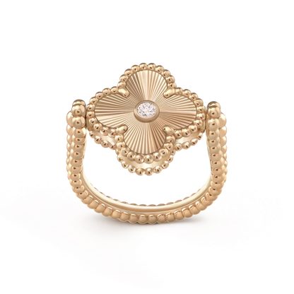 [Love Aura]CLOVER RIVERSIBLE PINK GOLD RING