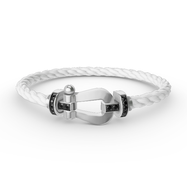 [Love Aura]FORCE LARGE HORSESHOE BLACK DIAMOND BRACELET SILVER